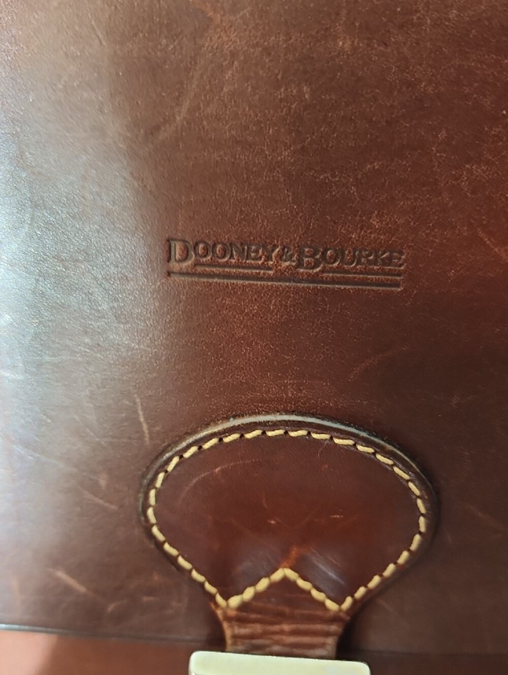 Dooney & Bourke Brown Leather Messenger Satchel with Buckle - Picture 2 of 16